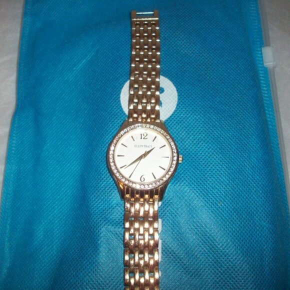 Ellen Tracey Goldtone linked Rhinestone Watch - Picture 4 of 5